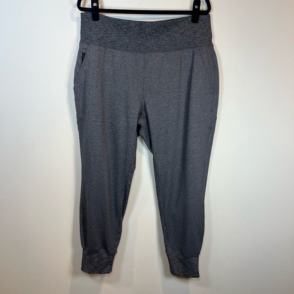 Athleta Pants - Athleta Womens Venice High Rise Jogger Pants Gray Heather Athletic Zip Pocket XL